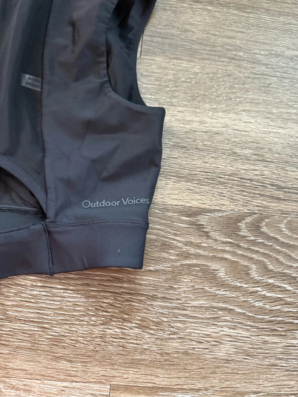 NWT Outdoor Voices STW Zip Front Bra Black